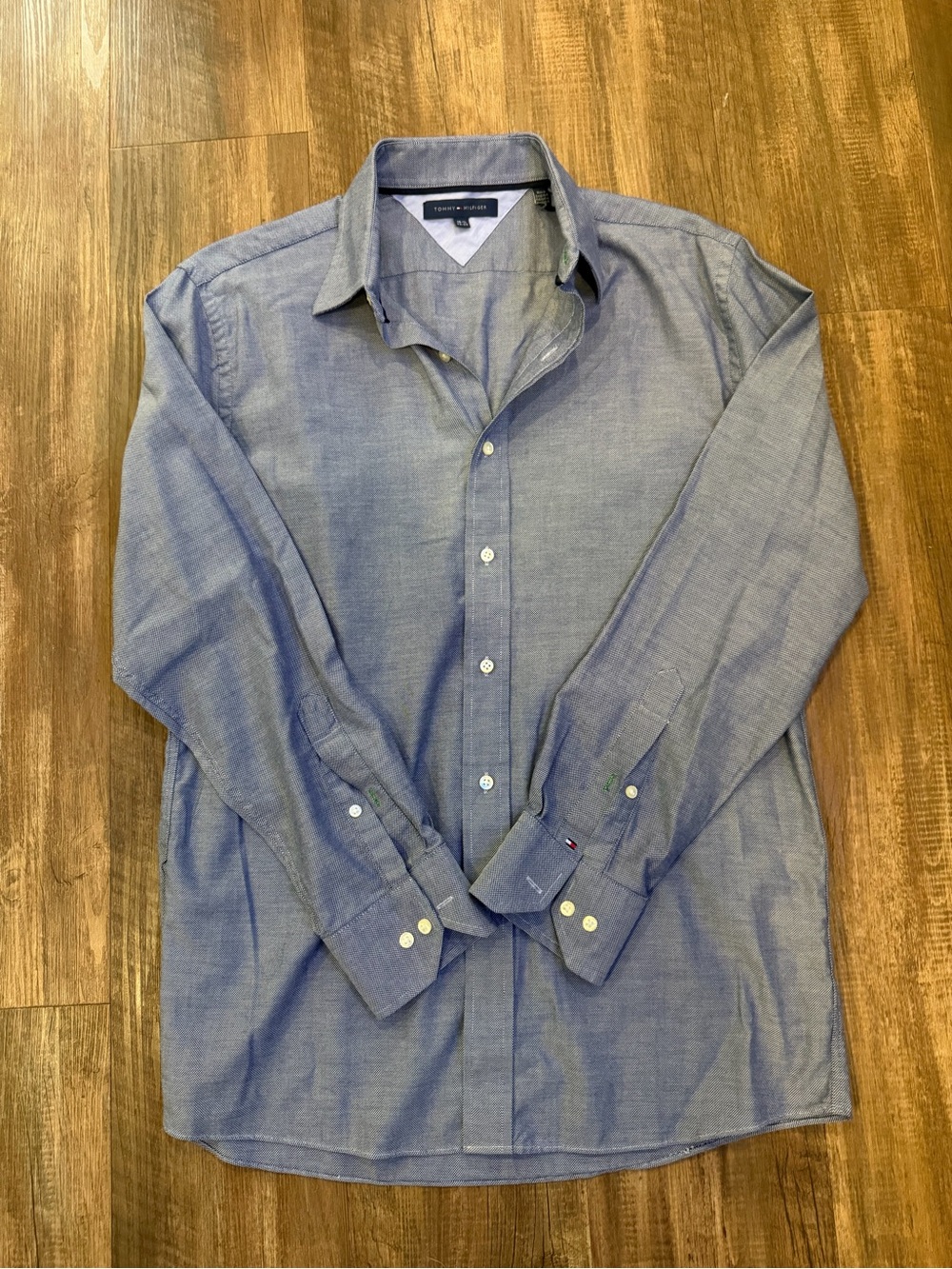 Tommy Hilfiger Light Blue Chambray Long-Sleeve Dress Shirt